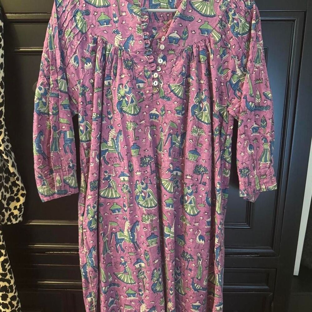 Matta NY Mauve Block Print Boho Dress - Size S